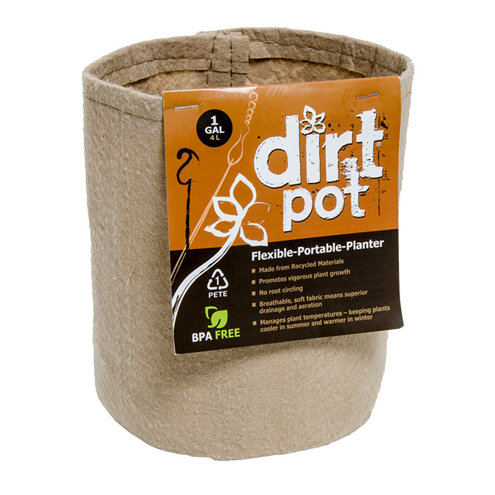 Dirt Pot Tan Round Fabric Pot