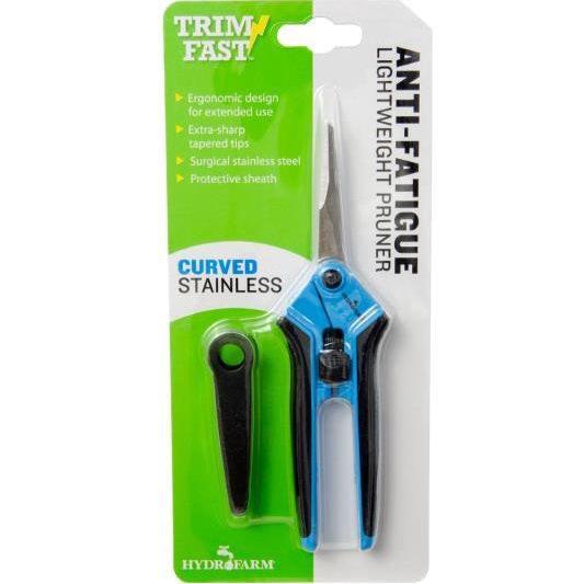 Hydrofarm Trim Fast Stainless Steel Precision Light Weight Curved Blade Pruner