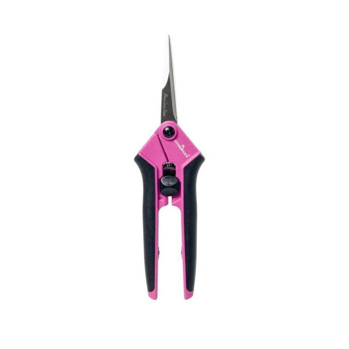 Hydrofarm Trim Fast Stainless Steel Precision Lightweight Straight Blade Pruner, Pink