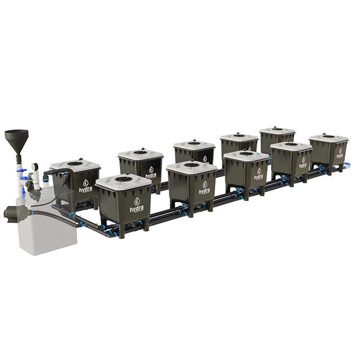 HydraMax Professional RDWC Hydroponic System, 2-Row, 10-Site System