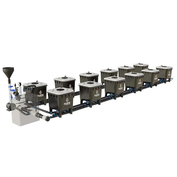 HydraMax Professional RDWC Hydroponic System, 2-Row, 12-Site System