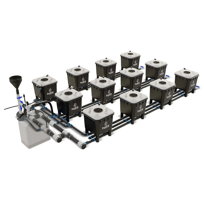 HydraMax Professional RDWC Hydroponic System, 3-Row, 12-Site System