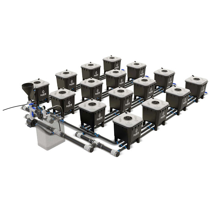 HydraMax Professional RDWC Hydroponic System, 4-Row, 16-Site System