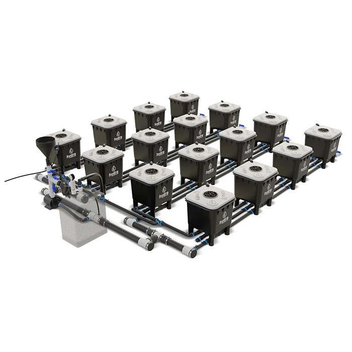HydraMax Professional RDWC Hydroponic System, 4-Row, 16-Site System