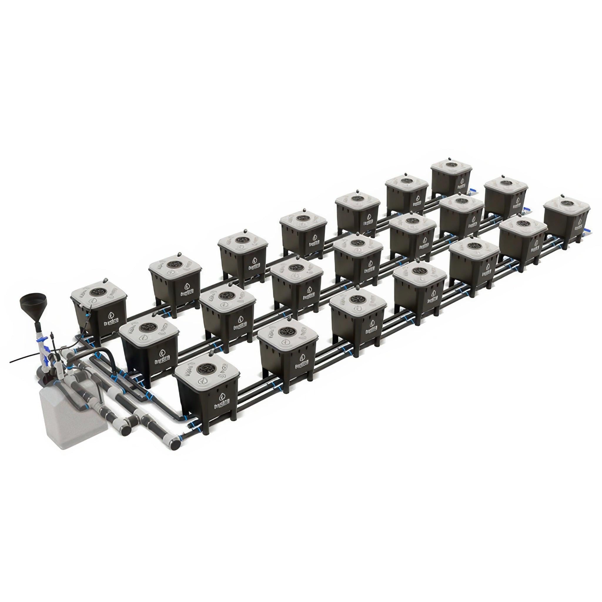 HydraMax 3-Row RDWC Hydroponic System, 21-Site Setup