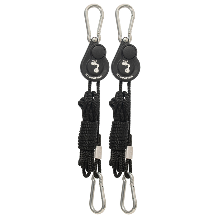 Hydrofarm Push Button Light Hangers 1/8 in - Black - (2 Per Pack)