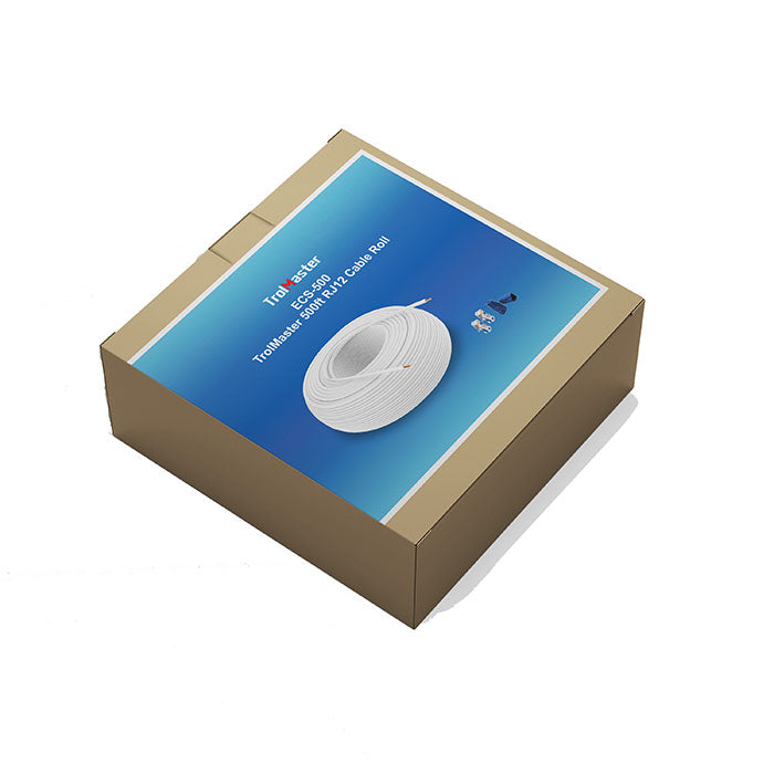 TrolMaster RJ12 Cable Roll with 100 RJ12 Connectors, 500 ft.