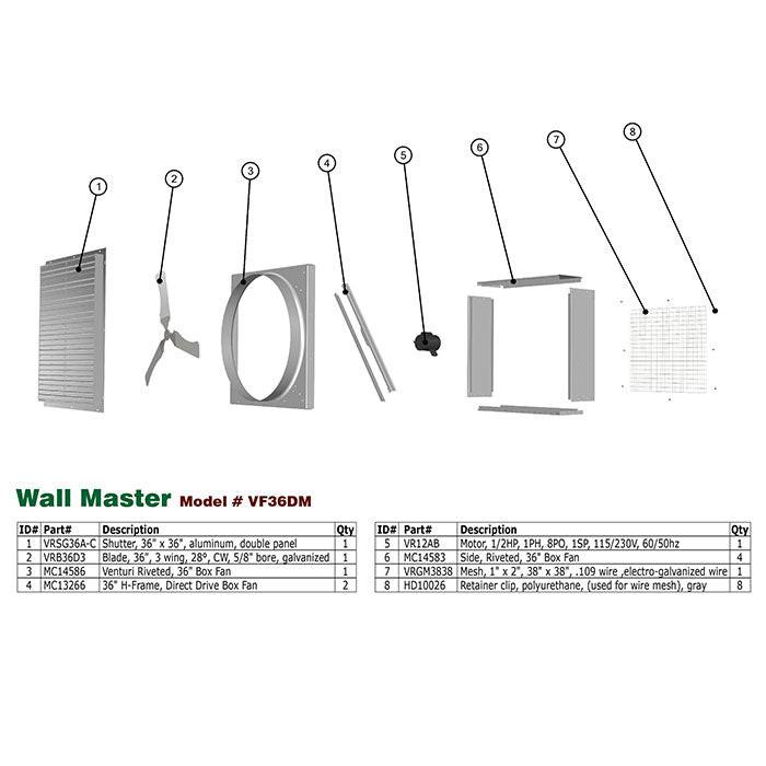 J&D Manufacturing Wall Master Galvanized Exhaust Fan