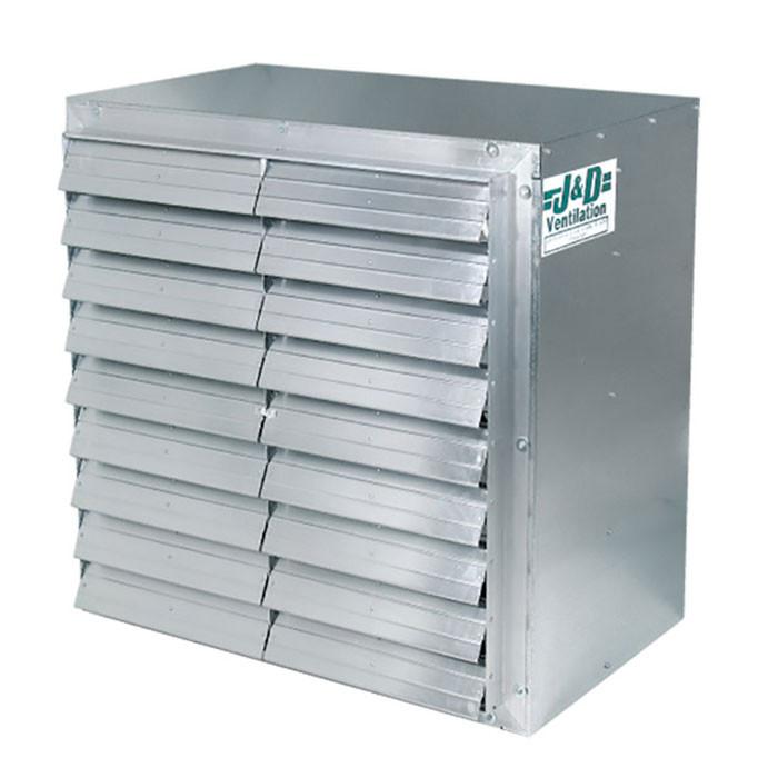 J&D Manufacturing Wall Master Galvanized Exhaust Fan, 50" - 20900 CFM(Belt Drive, 230/460 Volt, 1HP, Three Phase, 3 Blade Cast Aluminum Prop)