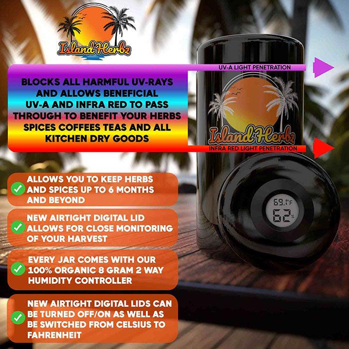 Island Herbz 1 oz. Premium Bio-Photonic Purple UV Glass Storage Jar, Single Pack