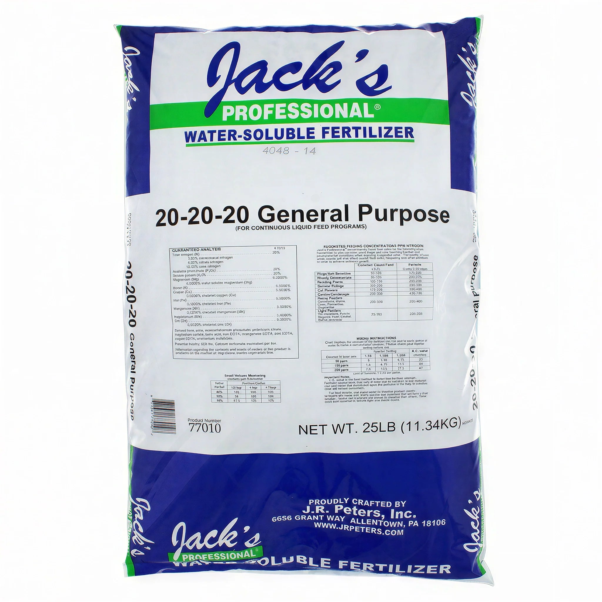 Jack's Nutrients Professional 20-20-20 General-Purpose Fertilizer, 25lb