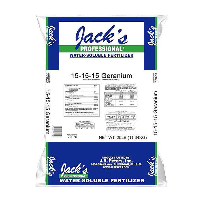 Jack's Professional 15-15-15 Geranium Water Soluble Fertilizer, 25 lbs.