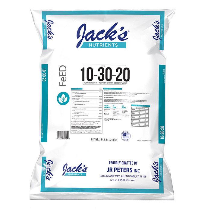 Jack's Nutrients 10-30-20 FeED Bloom Water Soluble Fertilizer, 25 lbs.