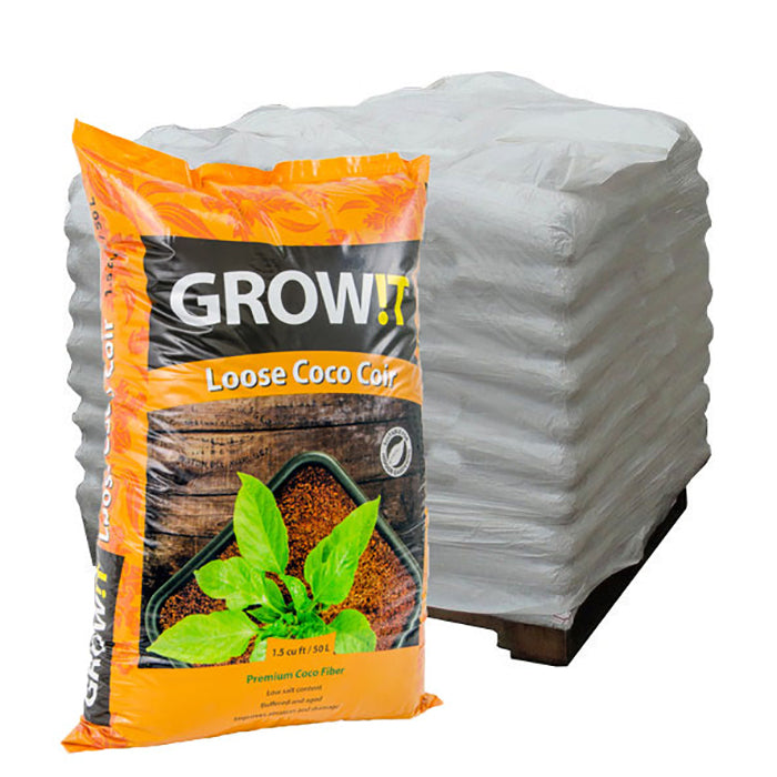 GROW!T Loose Coco Coir, 1.5 Cubic Feet - Pallet of 90 Bags