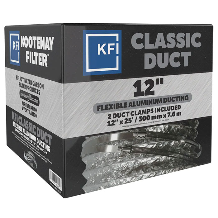 Kootenay Filter KFI Classic Aluminium Ducting, 12 Inch x 25 Feet