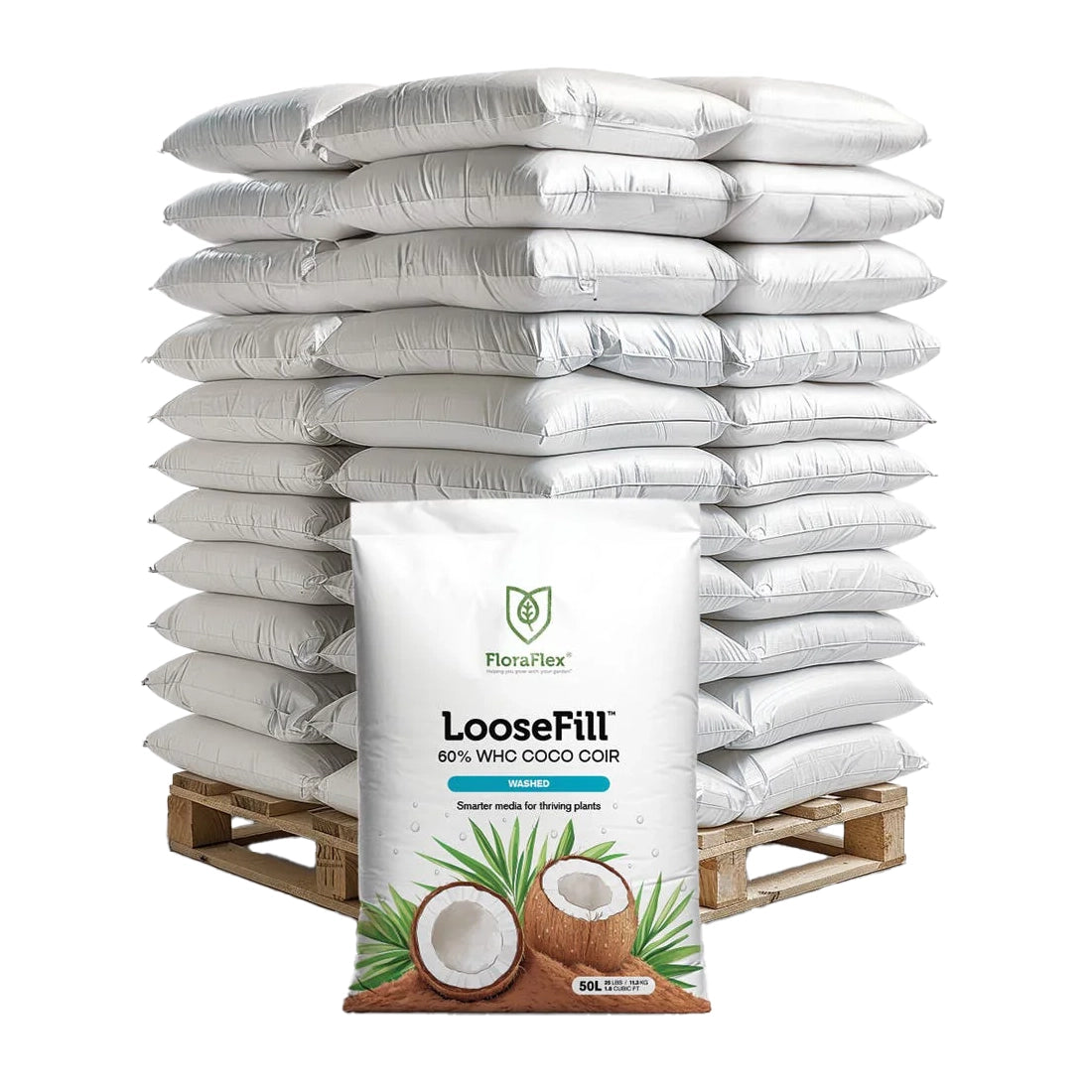 FloraFlex Washed LooseFill Coco Coir Bag, 60% WHC