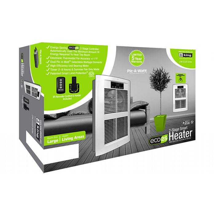 King Electric LPW ECO2S Electronic Wall Heater, 2750 Watt, 120 Volt, White
