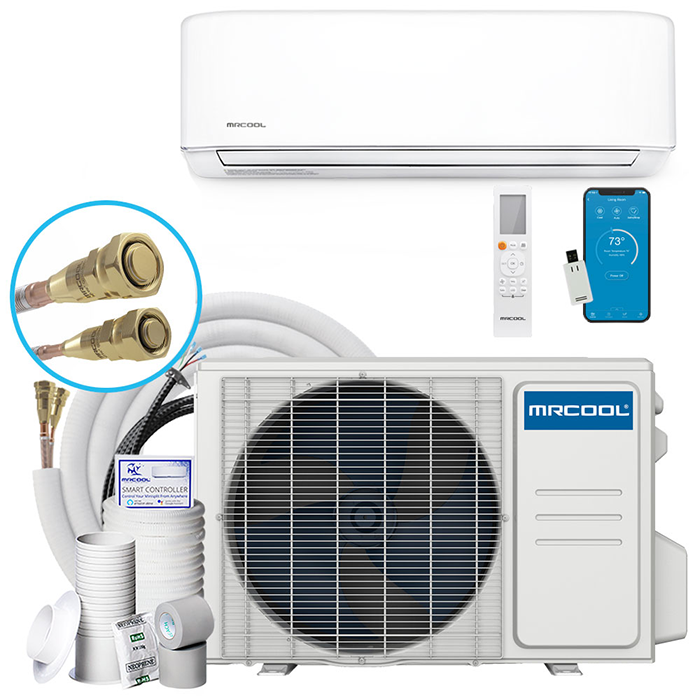 MRCOOL Easy Pro DIY 12000 BTU Mini-Split Air Conditioner With Heat Pump, 16 Foot Line Set, PRO Cable Install Kit, & Enhanced WiFi, 115 Volts