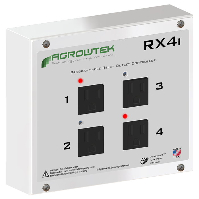 Agrowtek RX4i Digital Intelligent Quad Outlet Relay, 120V 15A