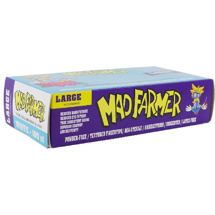 Mad Farmer White Nitrile Gloves, Box of 100