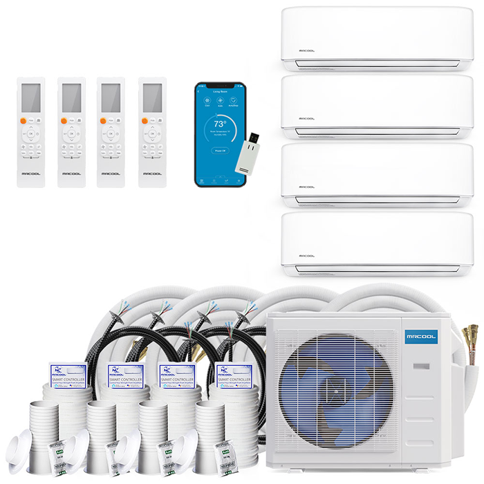 MRCOOL DIY Multi-Zone Ductless Mini-Split Air Conditioner with Heat Pump - 4 Zone Wall Mounted, 230 Volt