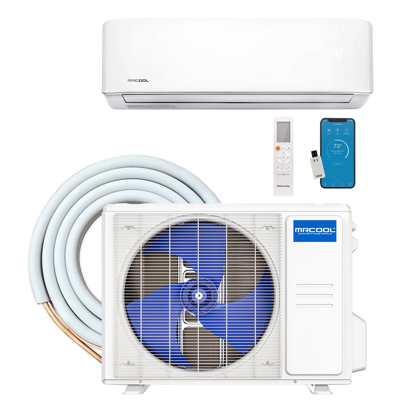 MRCOOL Advantage 5th Gen 12000 BTU Ductless Mini-Split Air Conditioner With Heat Pump, 16 Foot Line Set, Complete Install Kit, & Enhanced Wifi Connectivity, 115 Volts