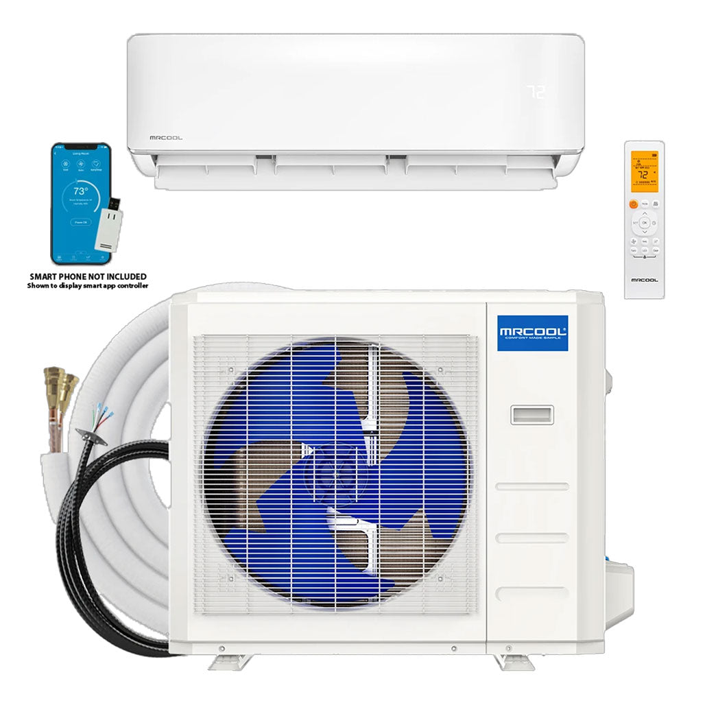 MRCOOL DIY GEN 5 Ductless Mini-Split Air Conditioner With Heat Pump, 25 Foot Install Kit, DIY Pro Cable, & Enhanced WiFi Connectivity