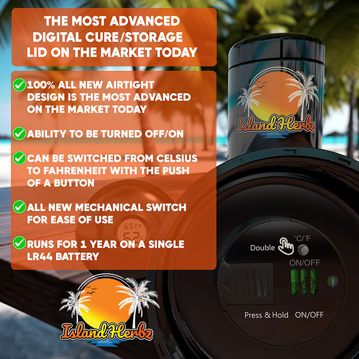 Island Herbz 2 oz. Premium Bio-Photonic Purple UV Glass Storage Jar