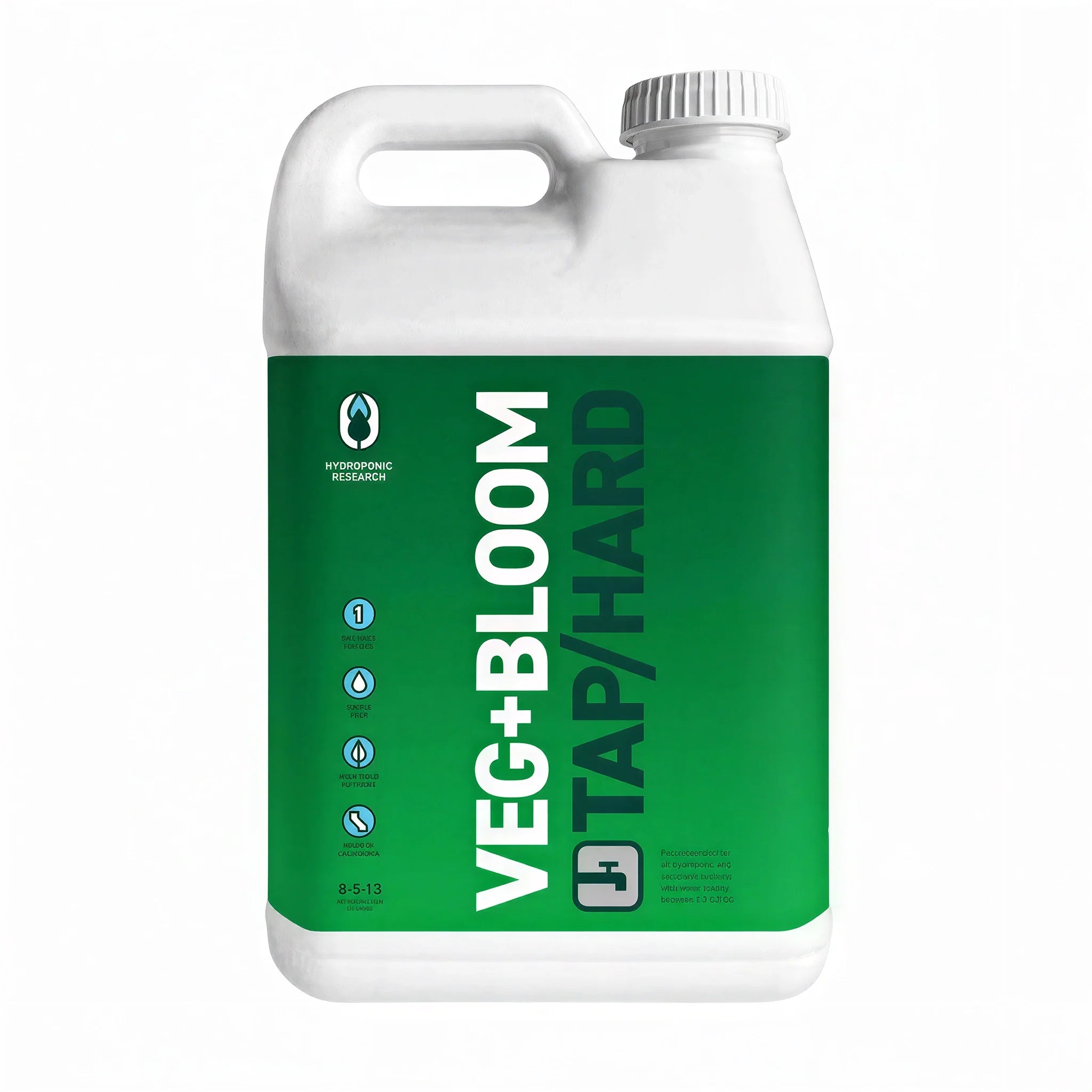 Hydroponic Research Veg+Bloom Tap Hard Base One Part Powder Nutrient, 25 lb.