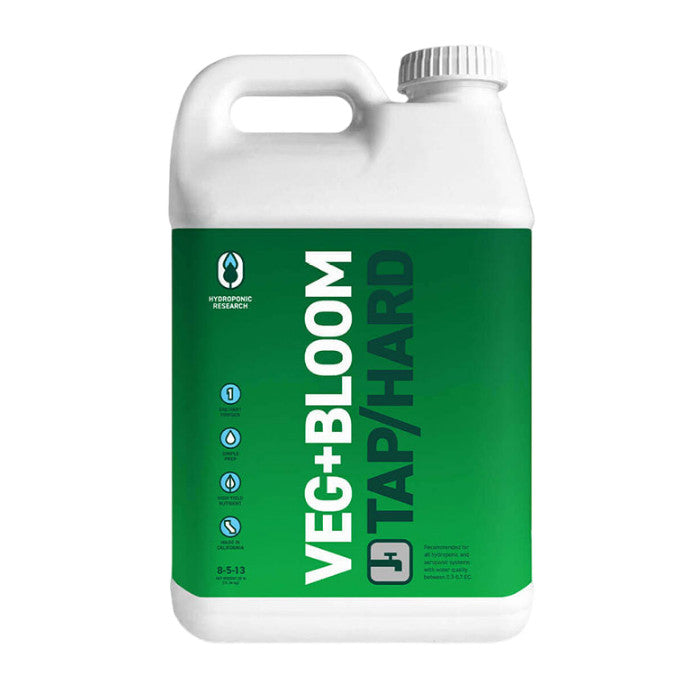 Hydroponic Research Veg+Bloom Tap Hard Base One Part Powder Nutrient, 25 lb.