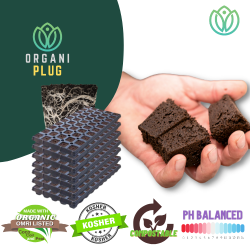 OrganiPlug Seed & Cutting Plugs - Pre-Filled Tray w/ 50 Plugs - Single, Case, and Pallet.