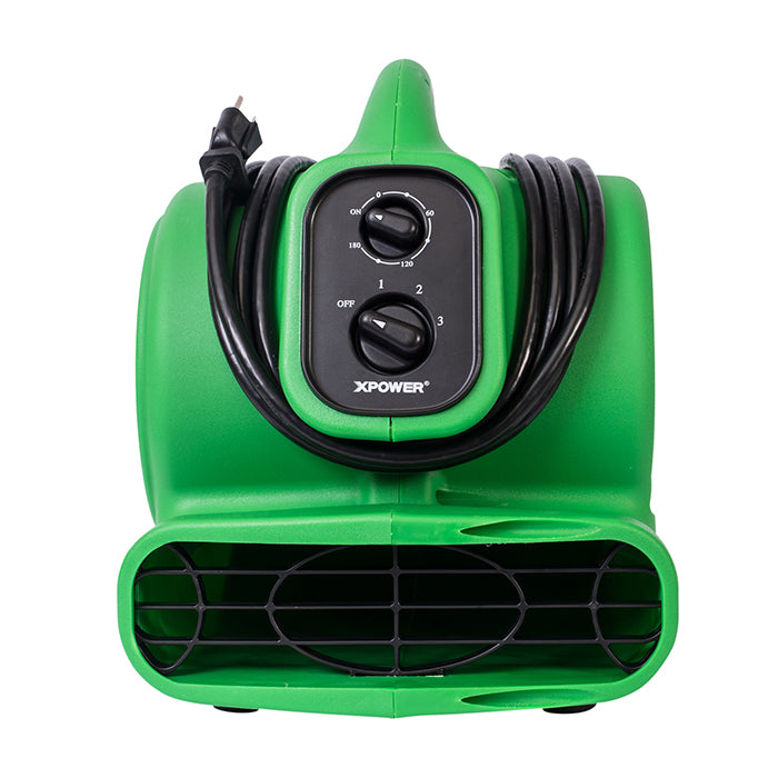 XPOWER P-230AT Mighty Mini Air Mover, 1/4 HP, 925 CFM, Green