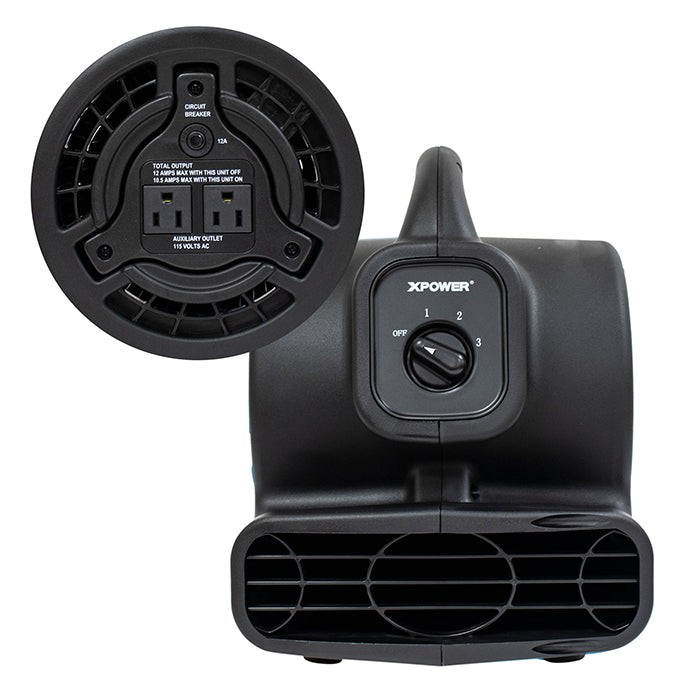 XPOWER P-80A Mighty Mini Air Mover, 600 CFM, Black
