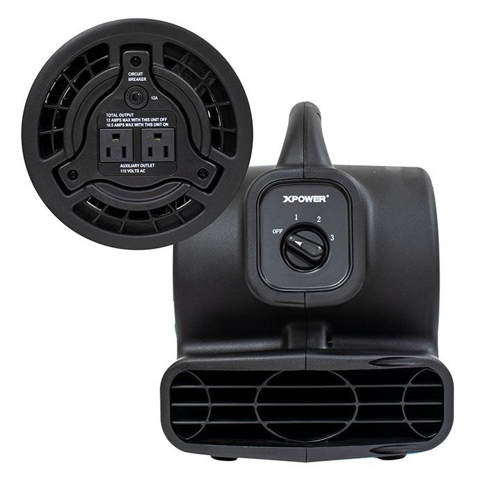 XPOWER P-80A Mighty Mini Air Mover, 600 CFM, Black