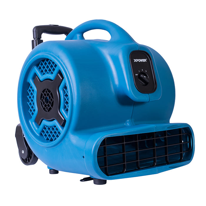XPOWER 800-Series P-800H Air Mover with Handle & Wheels, 3/4 HP, 3200 CFM