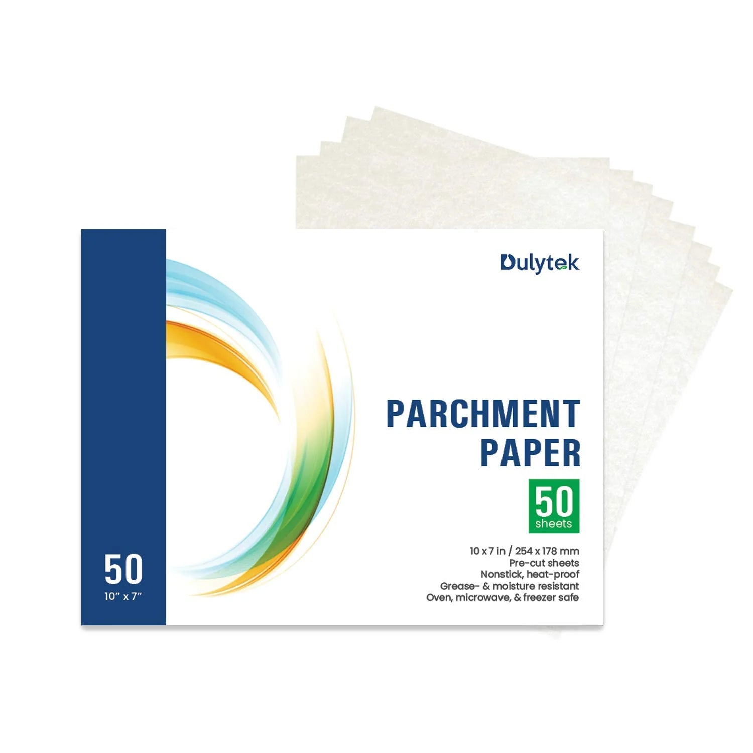 Dulytek Pre-Cut Extra Durable Parchment Paper, 10" x 7", Pack of 50
