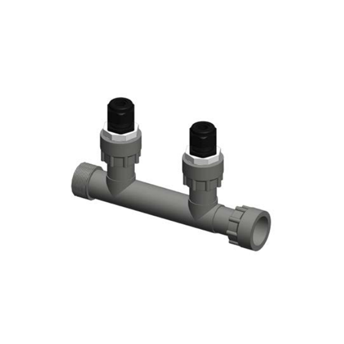 Agrowtek PBX Two-Port Sensor 1" Manifold For Temperature & pH Sensors