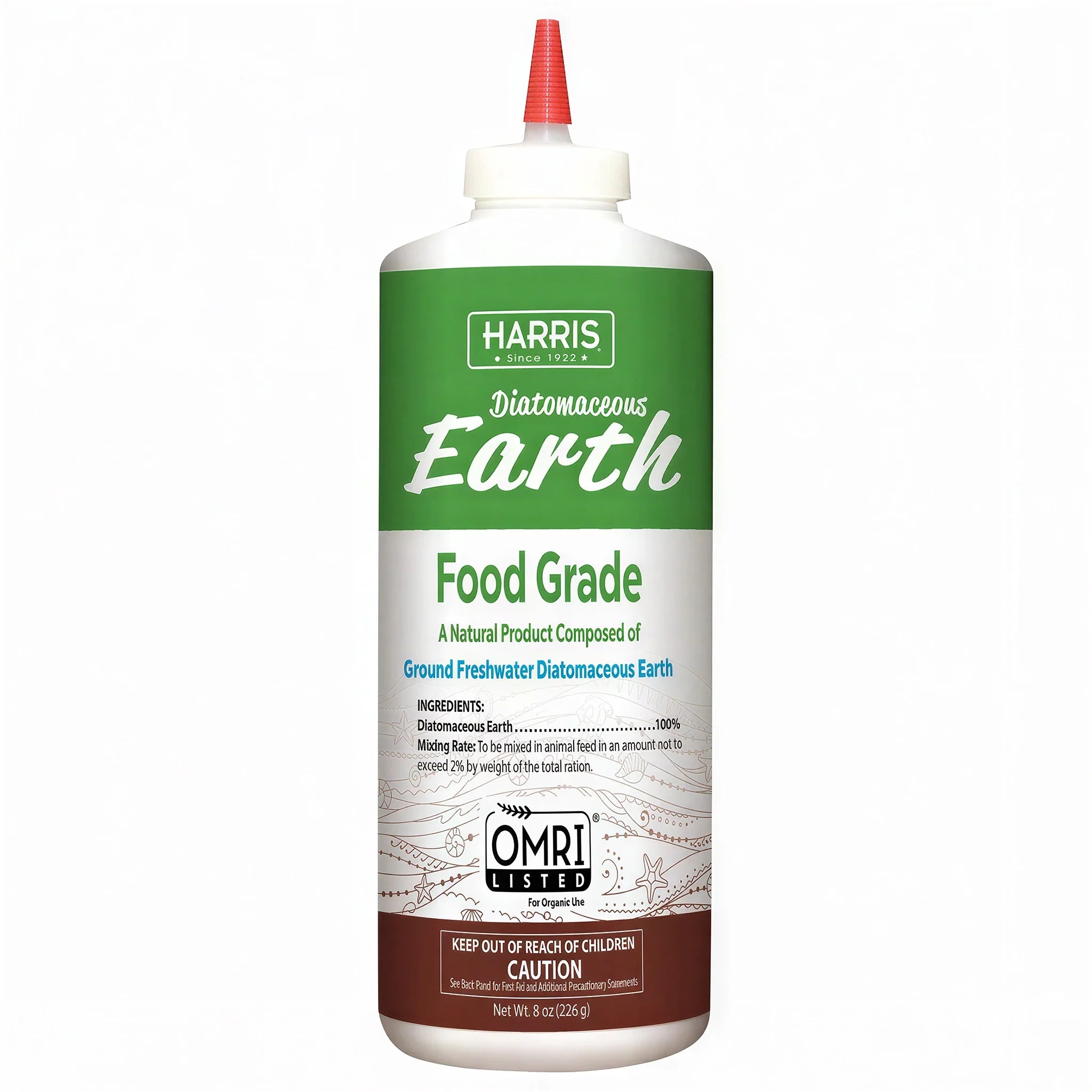 Harris Eco Best Food Grade Diatomaceous Earth, 8 Ounces - Case of 12