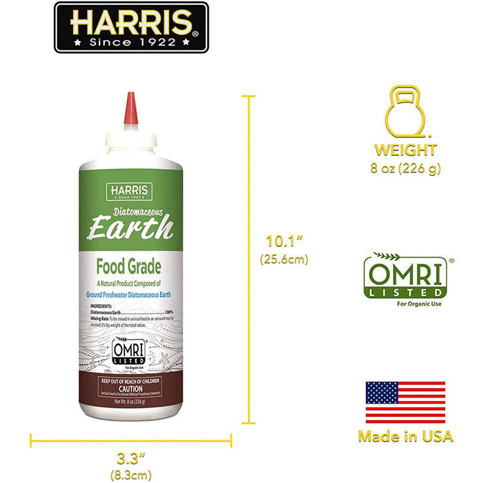 Harris Eco Best Food Grade Diatomaceous Earth, 8 Ounces - Case of 12