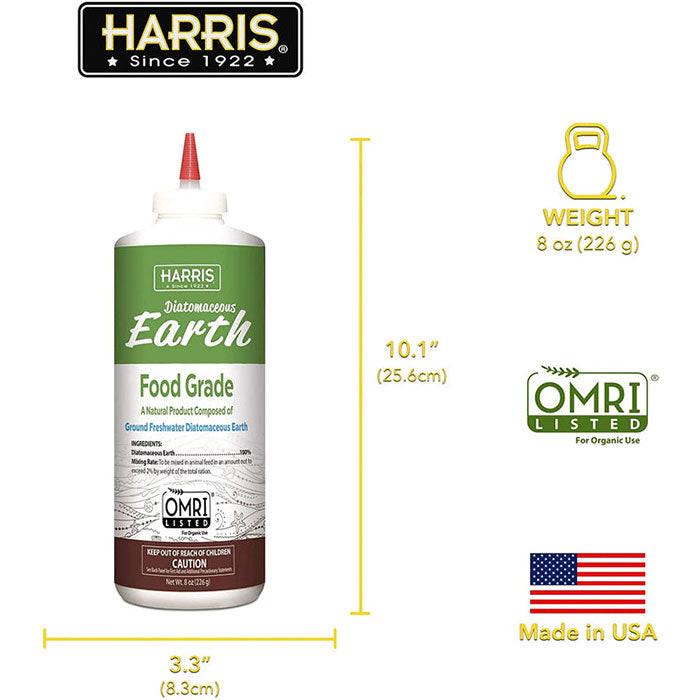 Harris Eco Best Food Grade Diatomaceous Earth, 8 Ounces - Case of 12