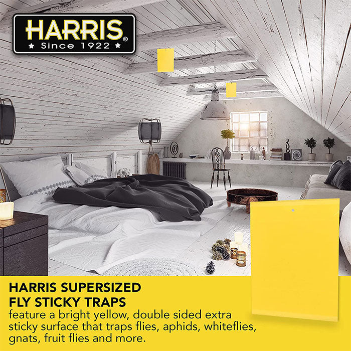 Harris Super Sized Fly Sticky Traps, Pack of 20 - Case of 12 Packs