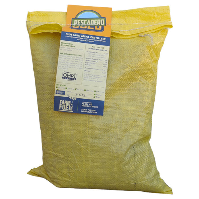 Pescadero Gold Mustard Milled Seed Meal 4.5-1.5-1.15, 10 lb.