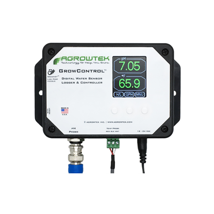 Agrowtek GrowControl MPX AgrowDose Mini pH Dosing System With Dual Peristaltic Pumps & Temperature, pH Sensor