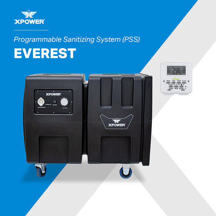 XPOWER Everest Programmable Sanitizing System, 2000 CFM HEPA Air Purifier + Digital Timer