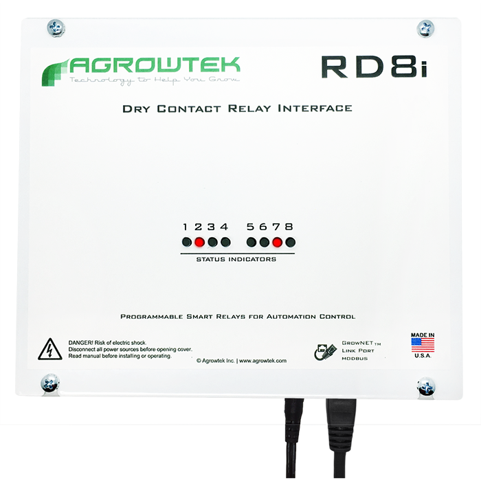 Agrowtek RD8 Digital Intelligent Eight Dry Contact Relay, 120V 10A