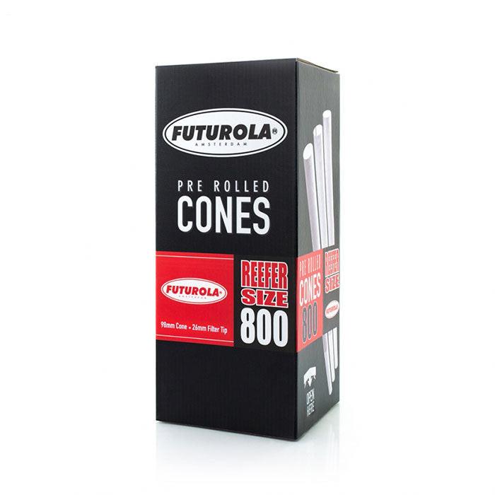 Futurola Slender Size 98/26 Classic White Pre-Rolled Cone with Futurola Tip - Case of 4800