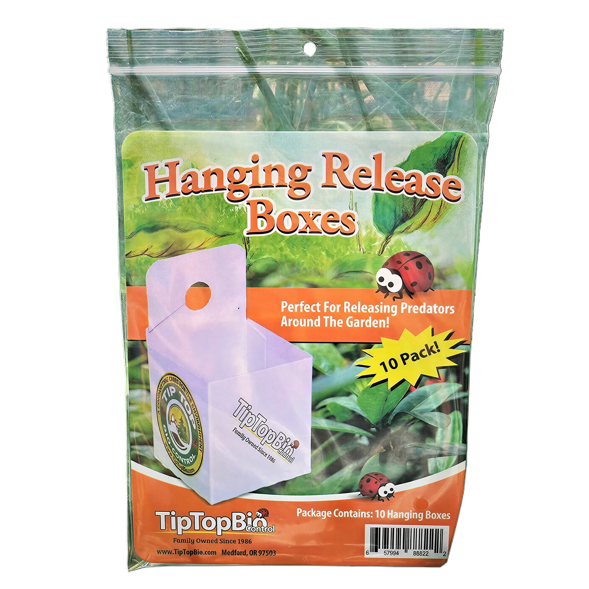 Tip Top Bio-Control Beneficial Insect Hanging Release Boxes, Pack of 10