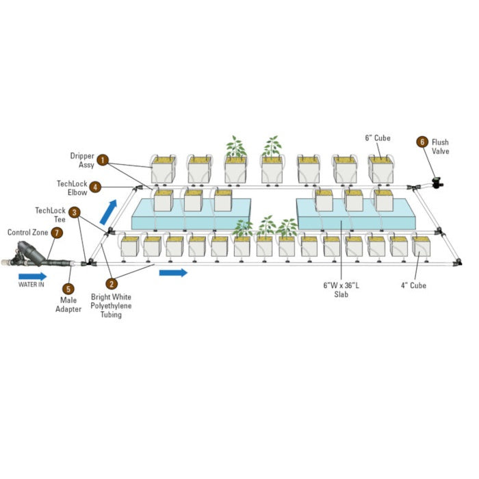 Netafim Drip Stake Assembly, 0.3 GPH, 36 Inch Tubing, Pack of 25 (01WPCJL1.2AW-36)
