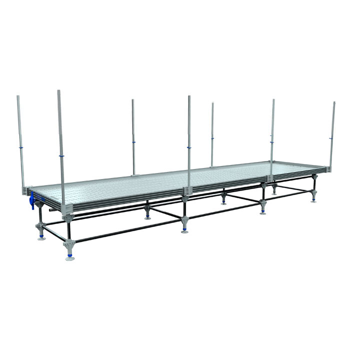 Wachsen Professional Rolling Bench System: 5 Foot Width x 26.5-32.5 Foot System Length, Vertical Trellis Only