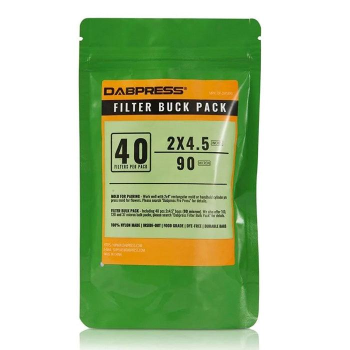 Dabpress 2" x 4.5" Rosin Bag, 90 Micron, Pack of 40
